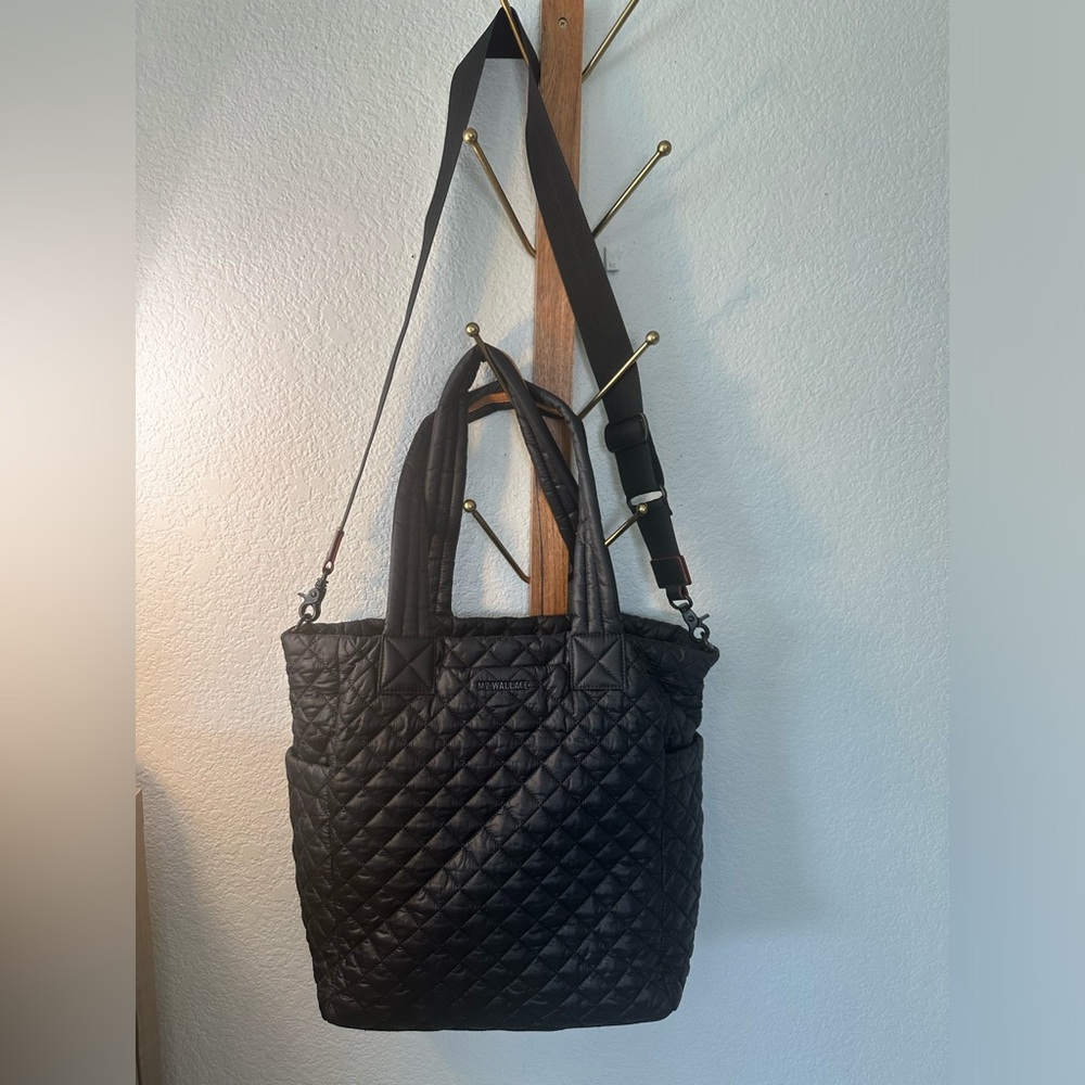 MZ Wallace Max II 2 Travel Tote Bag Crossbody Packable Perfect EUC! Black